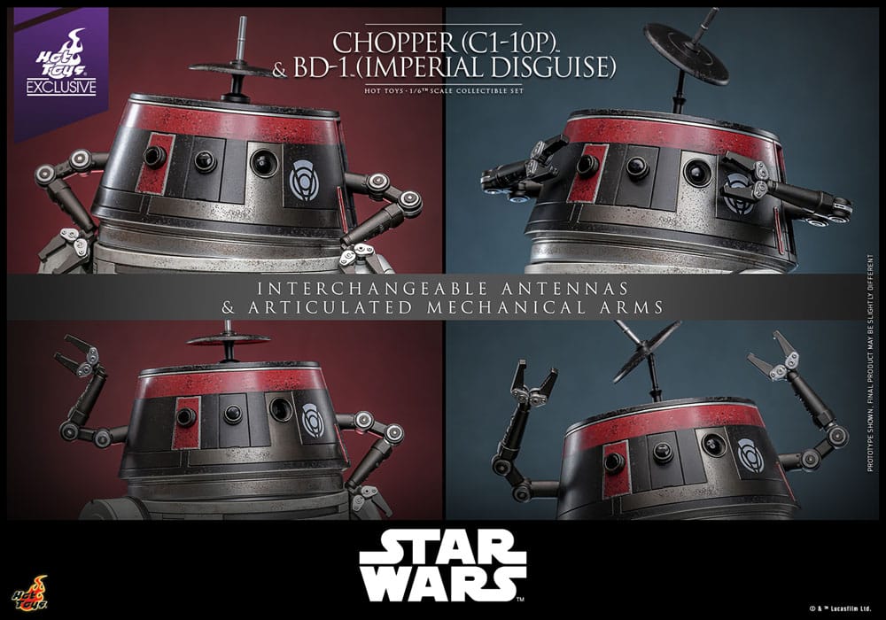 Star Wars Action Figure Set 1/6 Chopper (C1-10P™) & BD-1™ (Imperial Disguise) 18 cm & 8 cm
